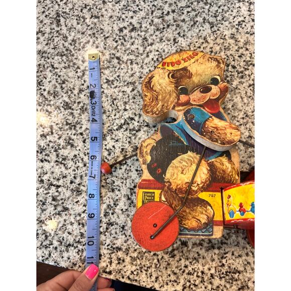 Vintage Fisher Price Pull Toy Wooden Fido‎ Zilo Dog #707 1955 - Picture 7 of 8